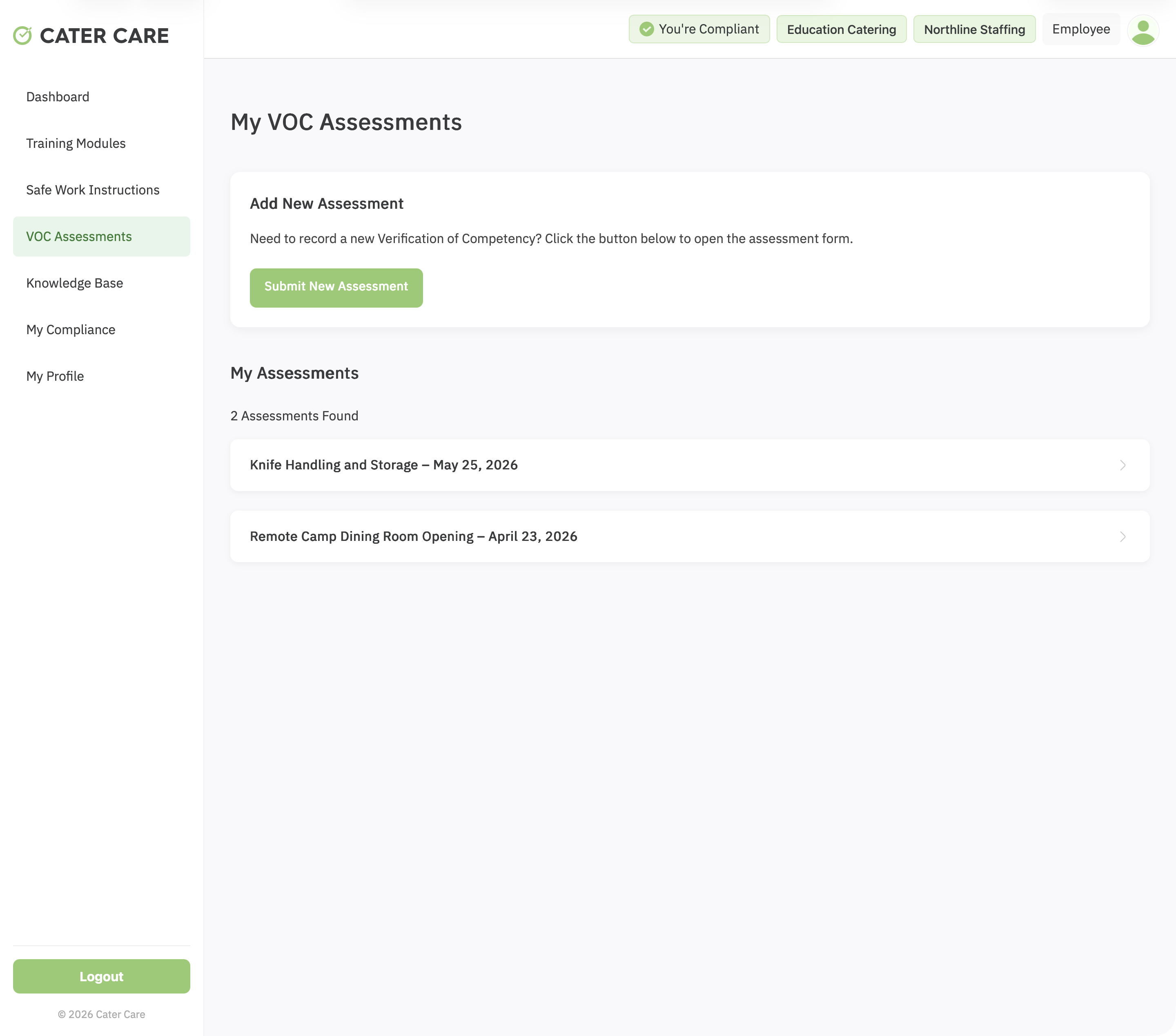 Employee VOC history