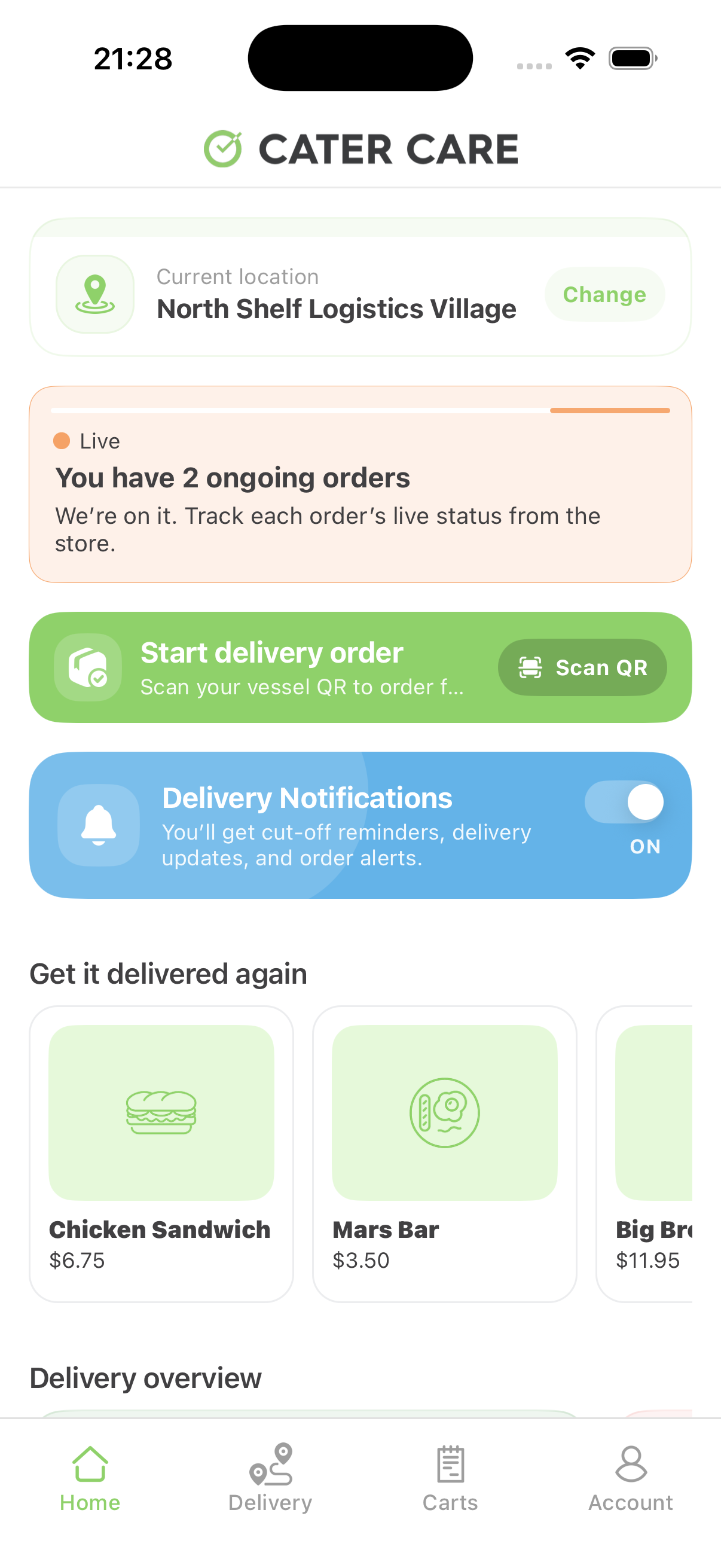 Home dashboard