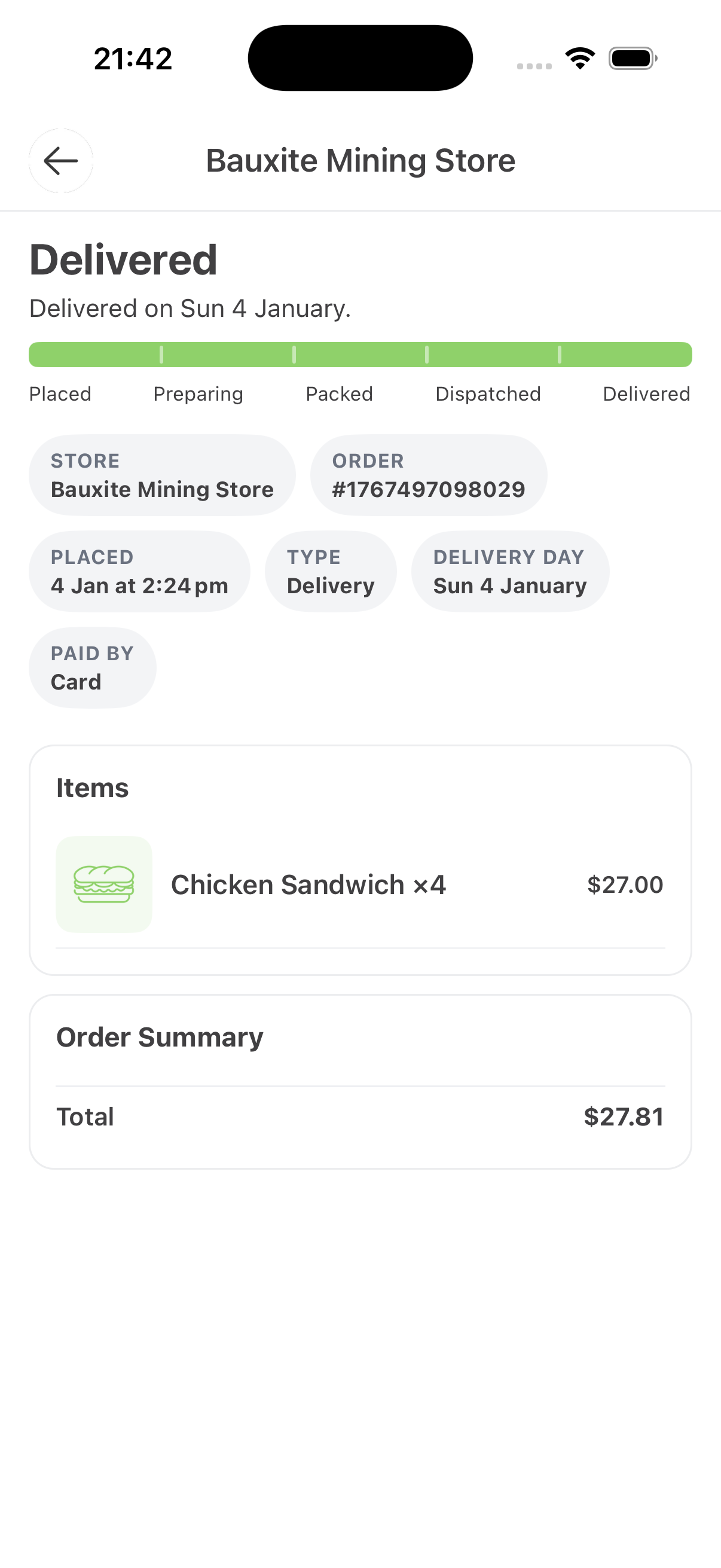 Delivered tracking