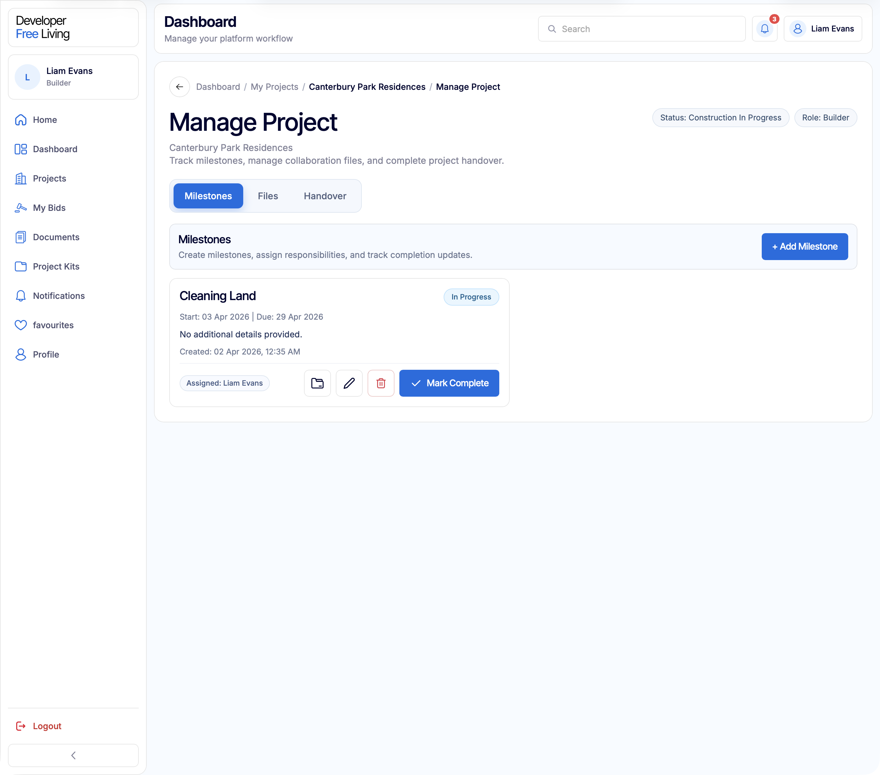 Project delivery workspace