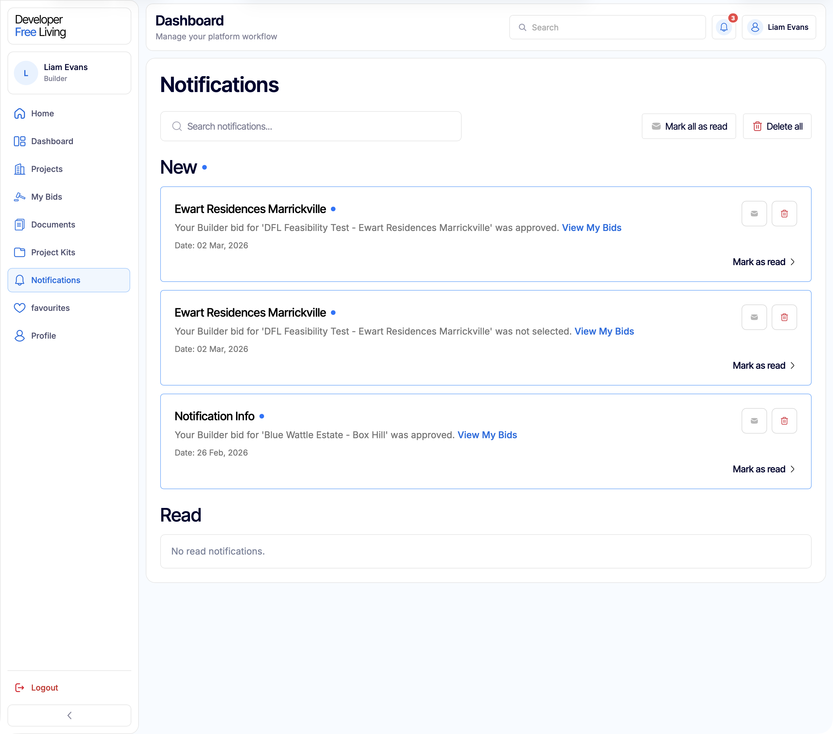 Platform notifications