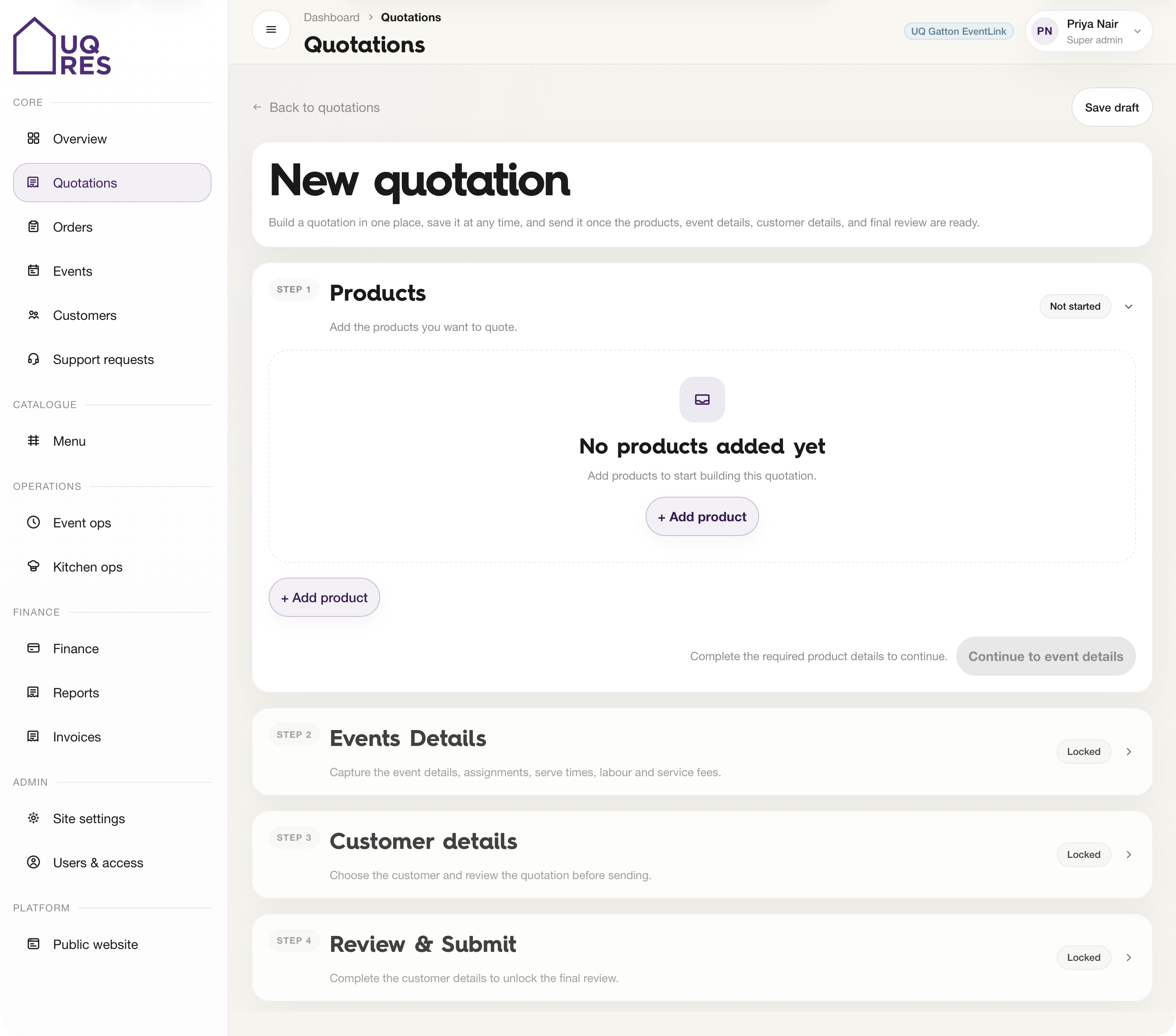 Quotation builder