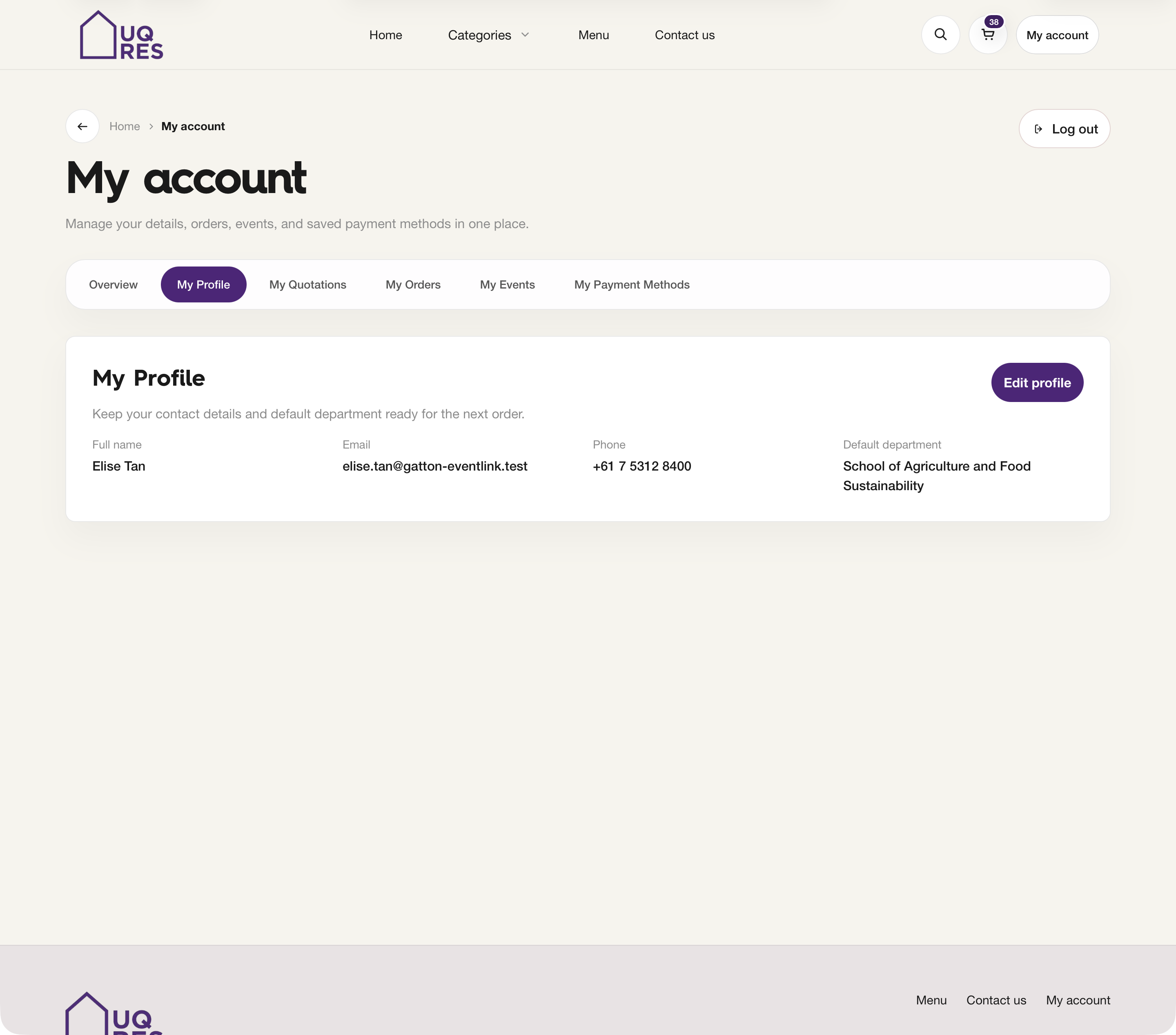 Customer profile details