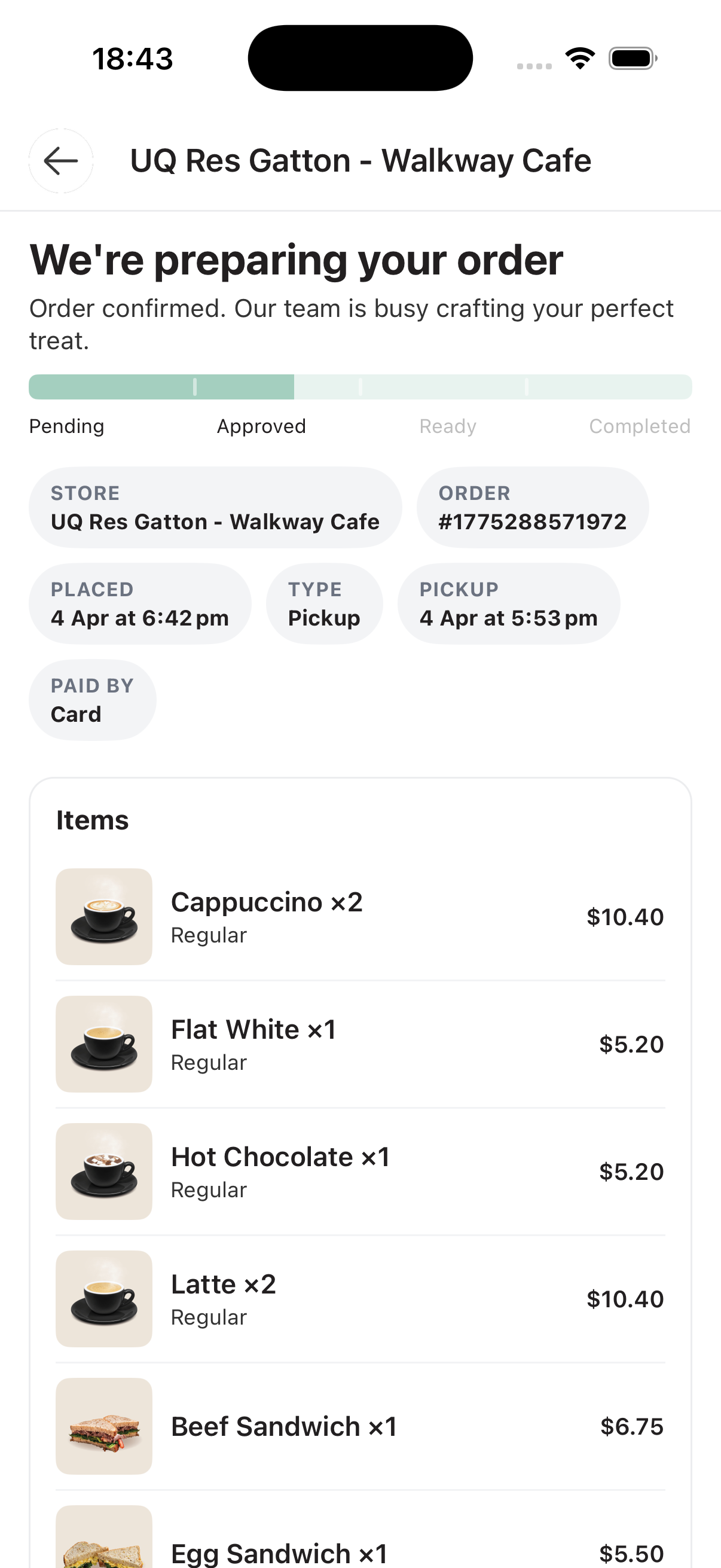 Order tracking
