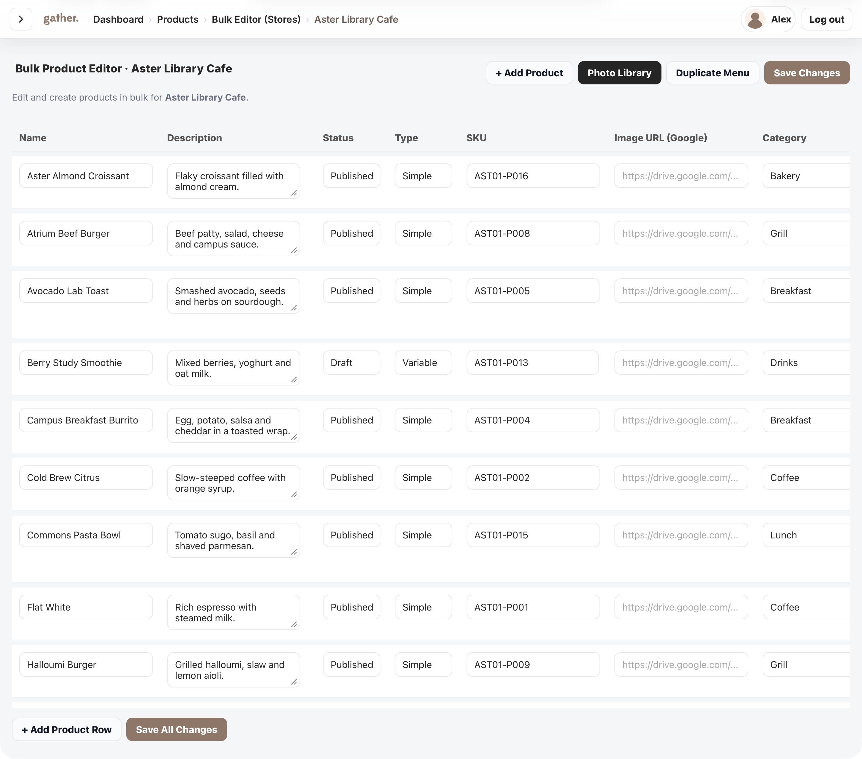 Bulk product management