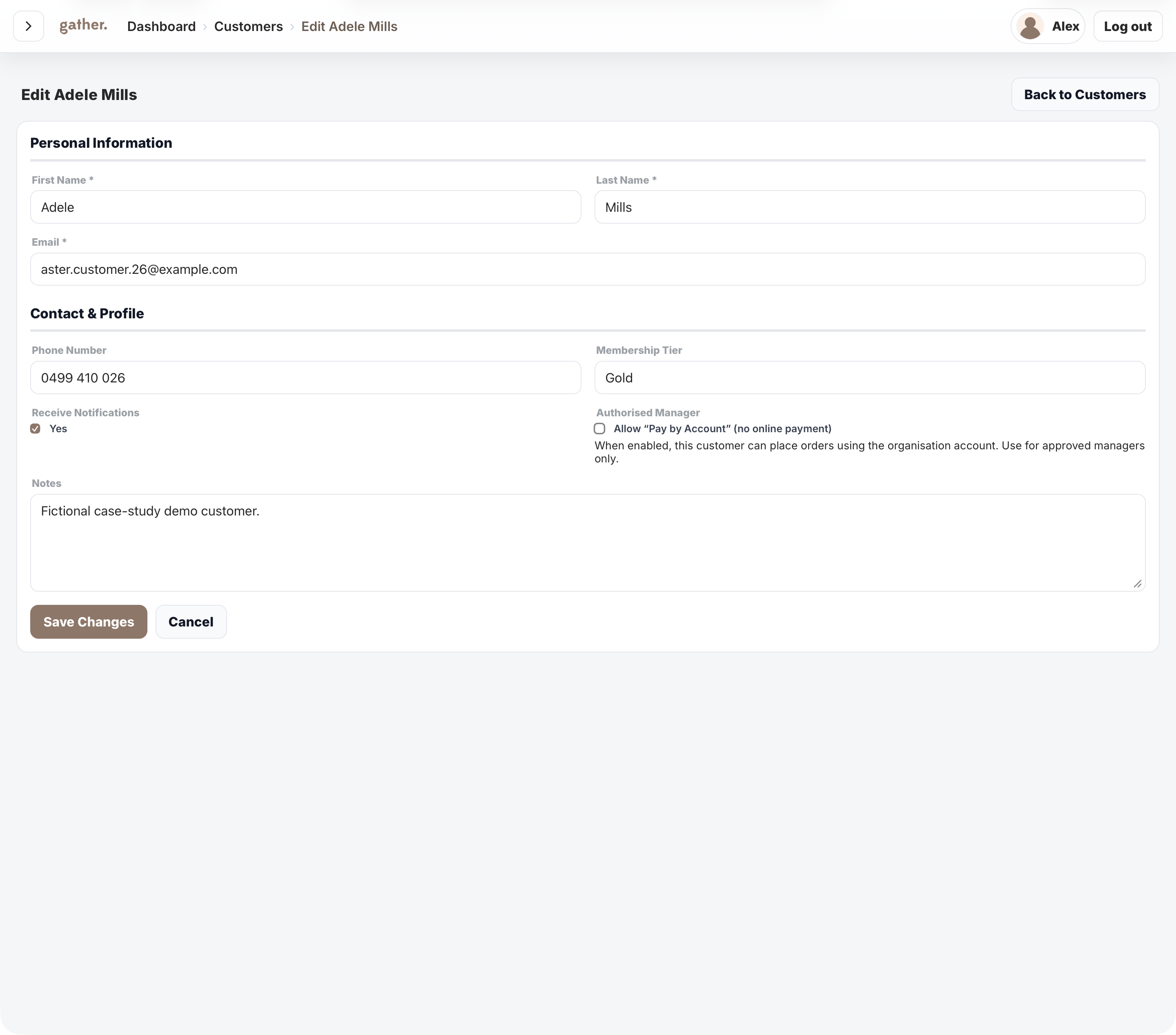 Customer profile