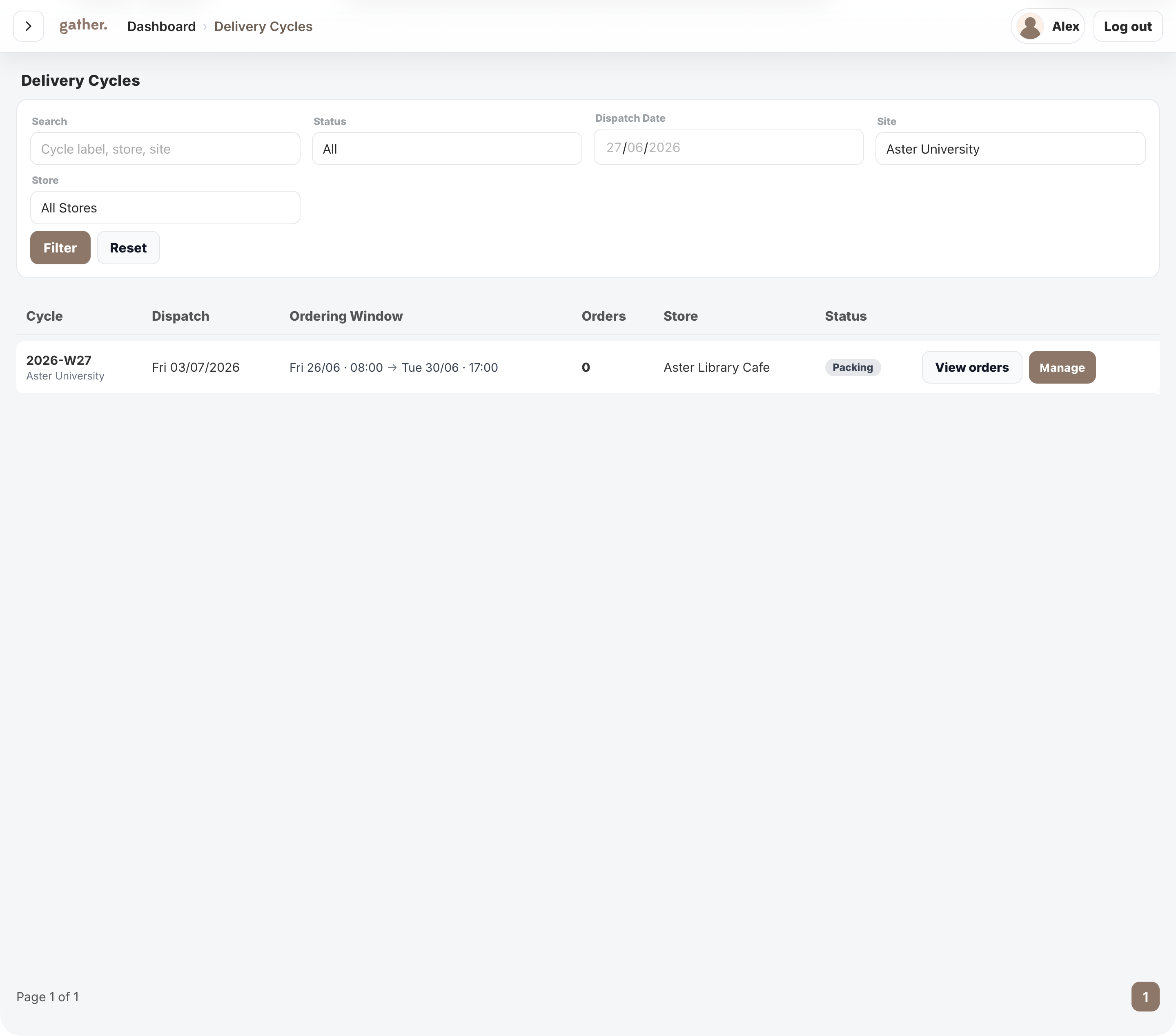 Delivery cycle management