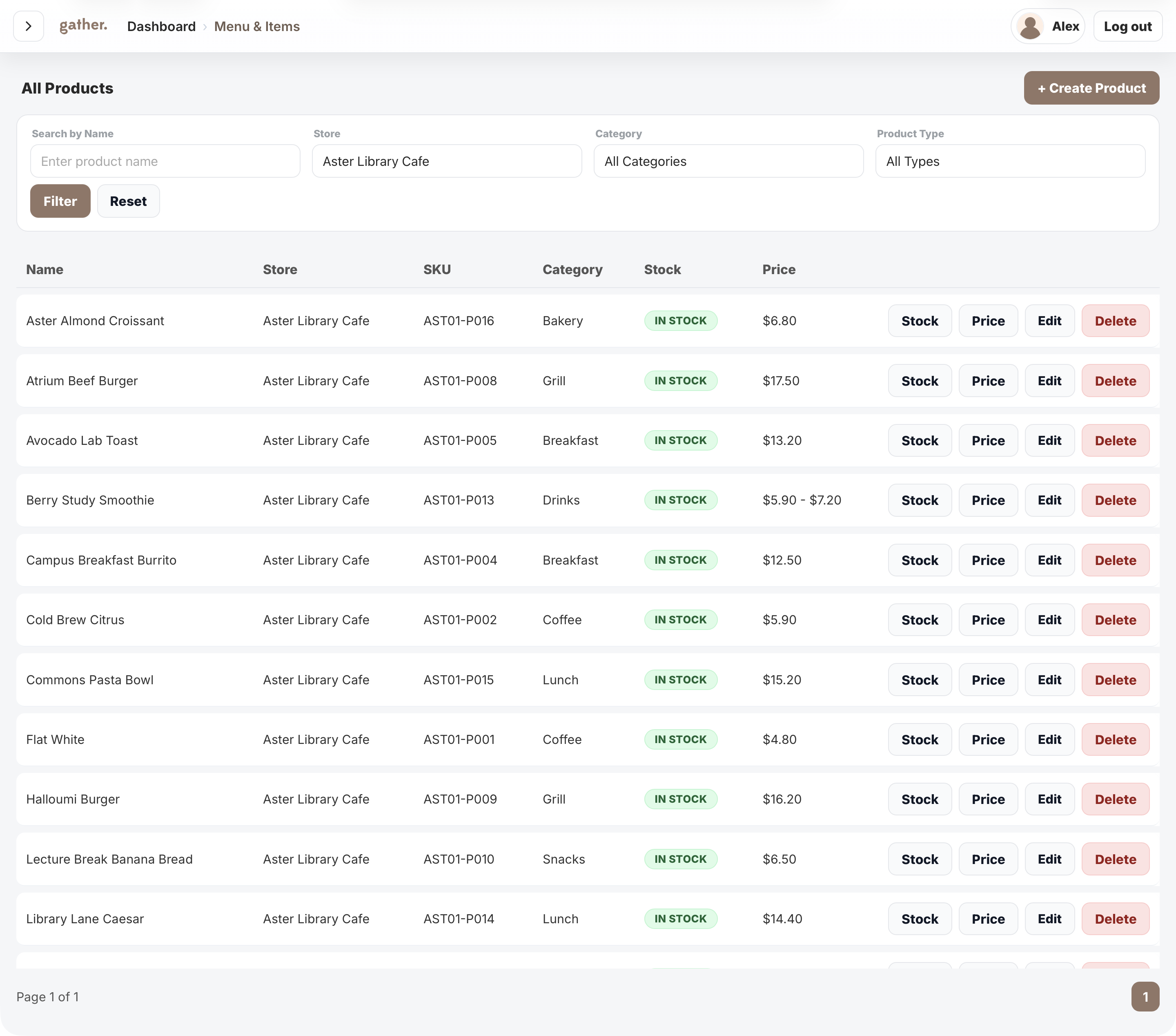 Product catalogue