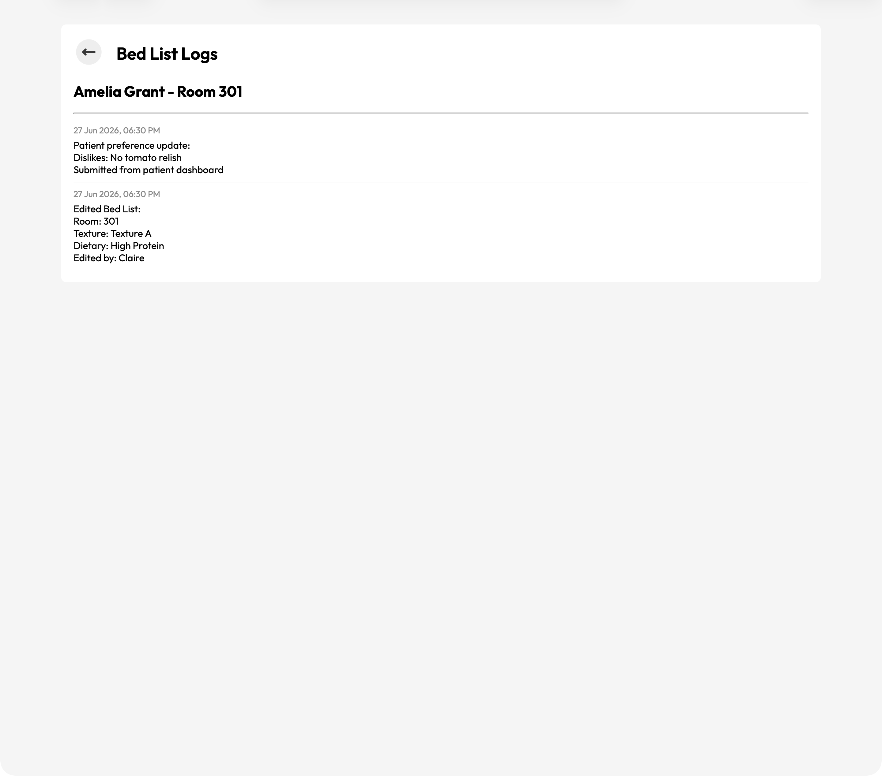 Bed-list logs