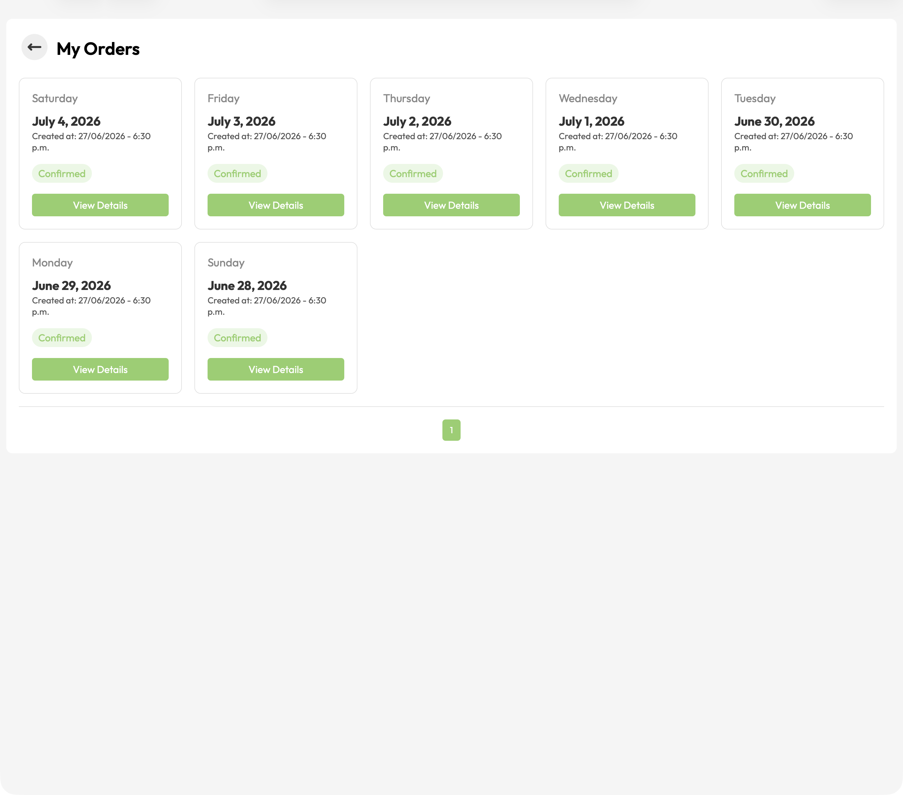 My orders
