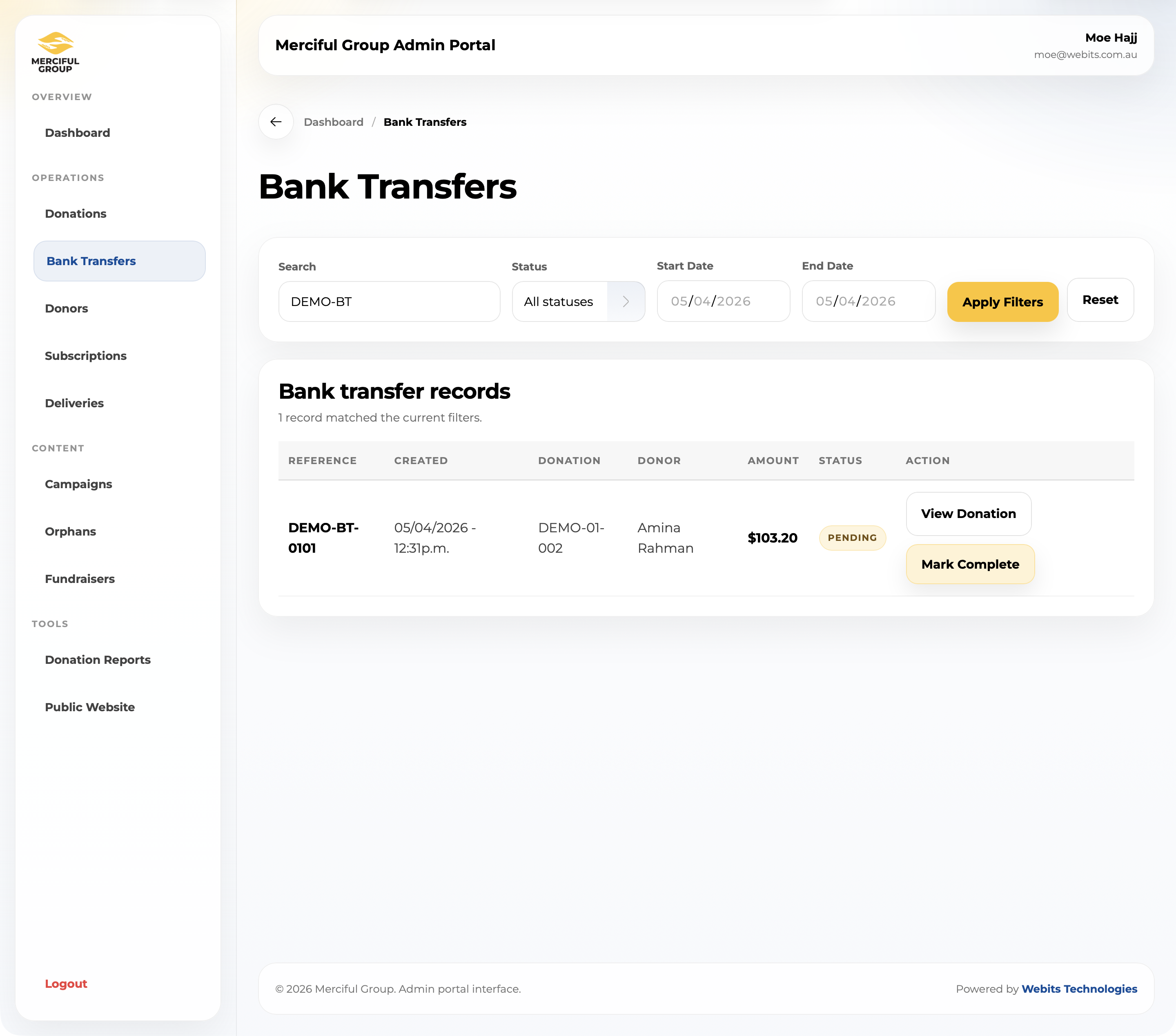 Bank Transfers