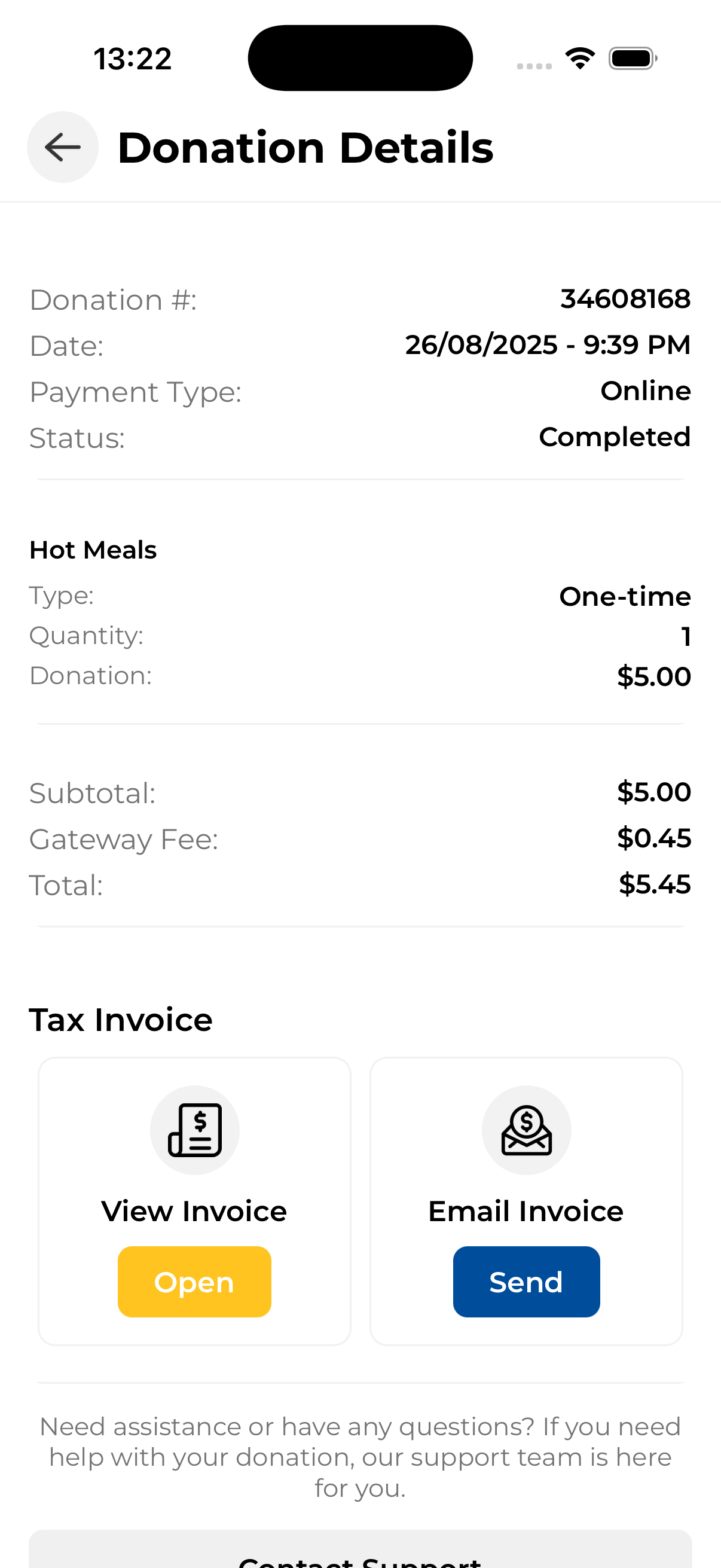 Donation detail