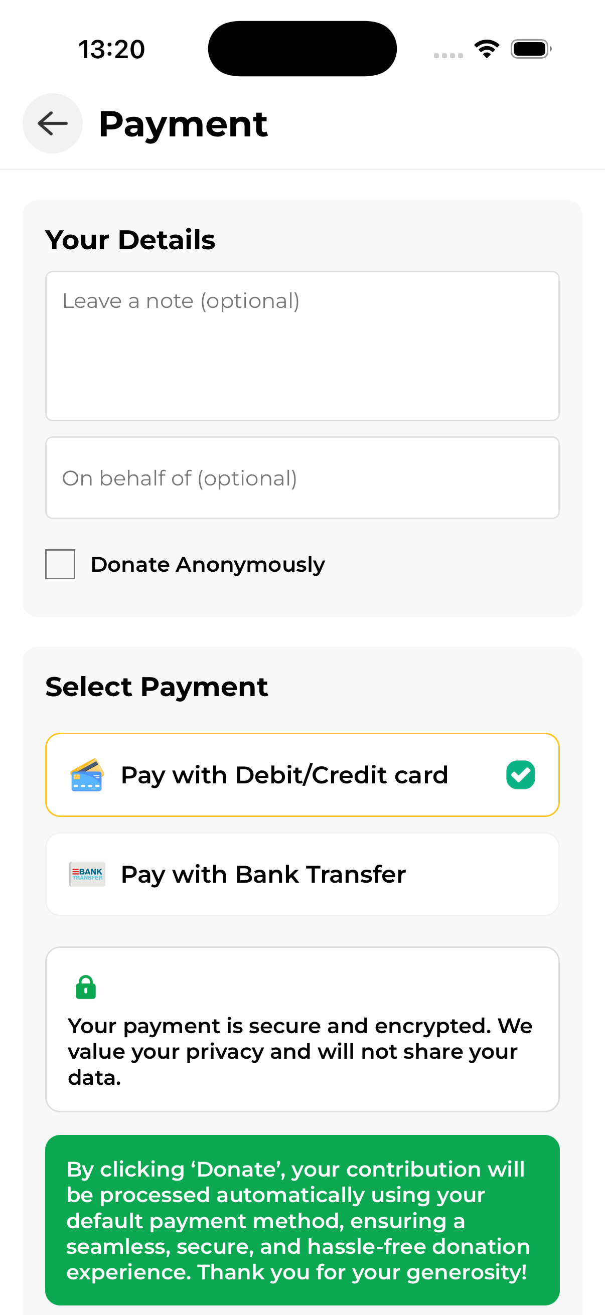 Payment details