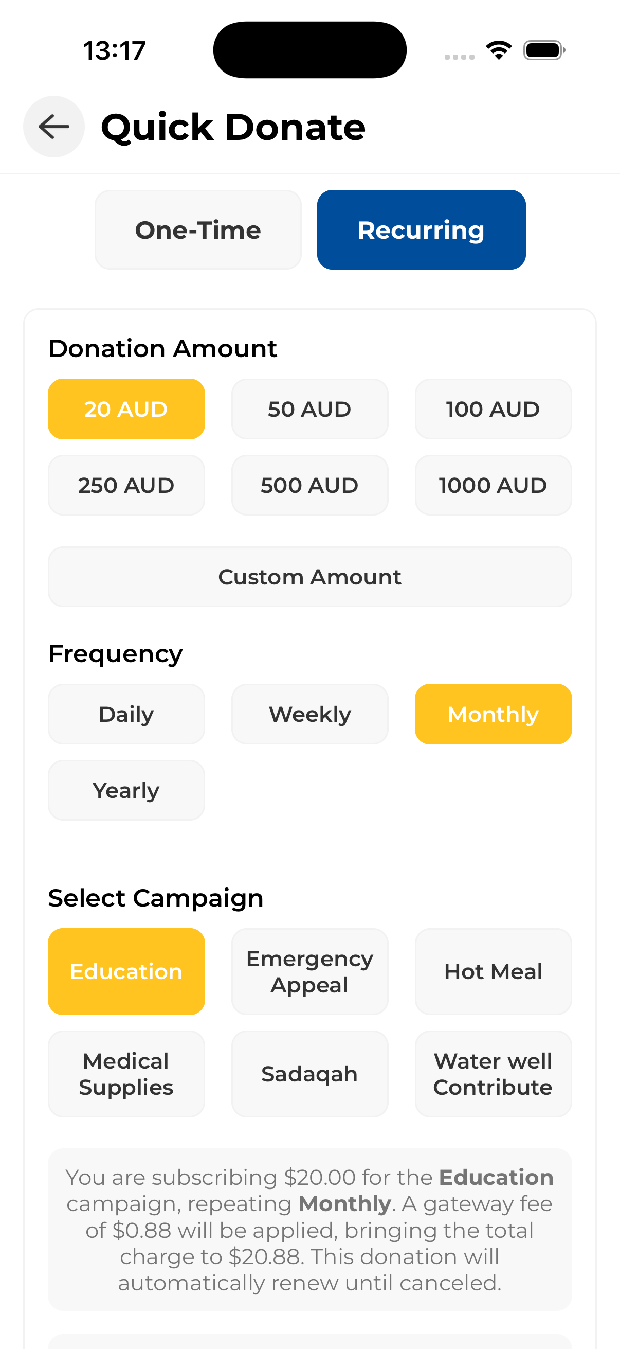 Quick Donate