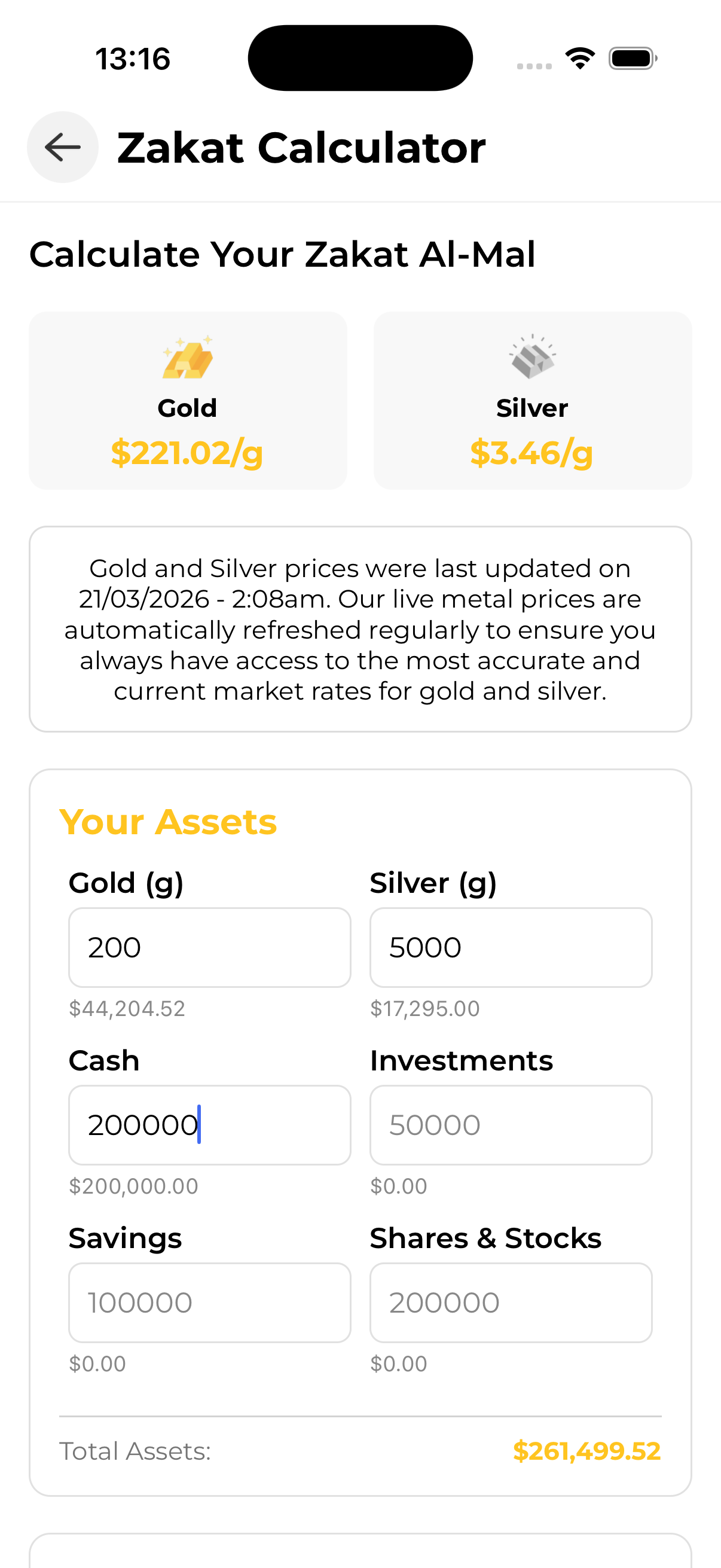 Zakat calculator