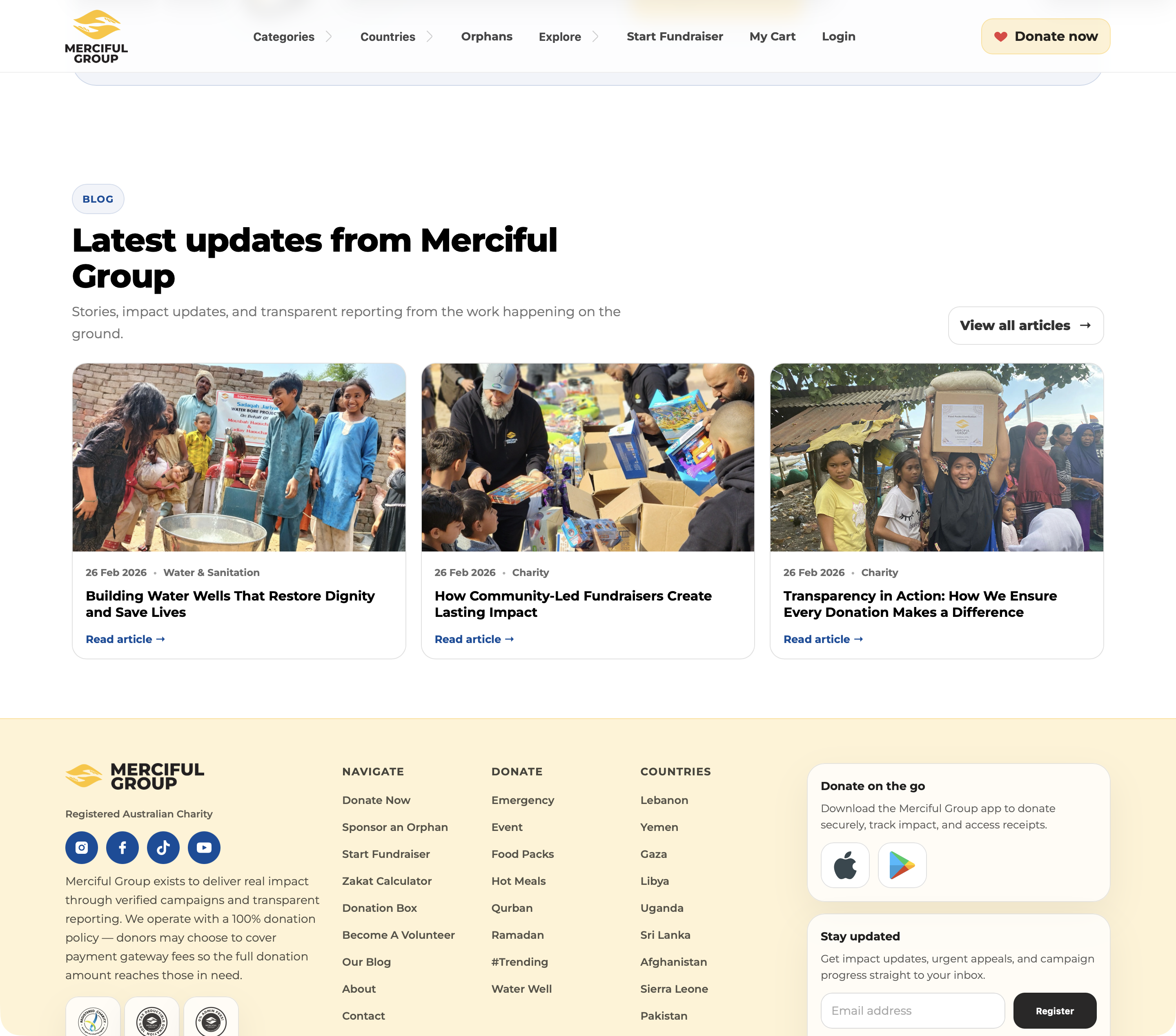 Homepage latest updates