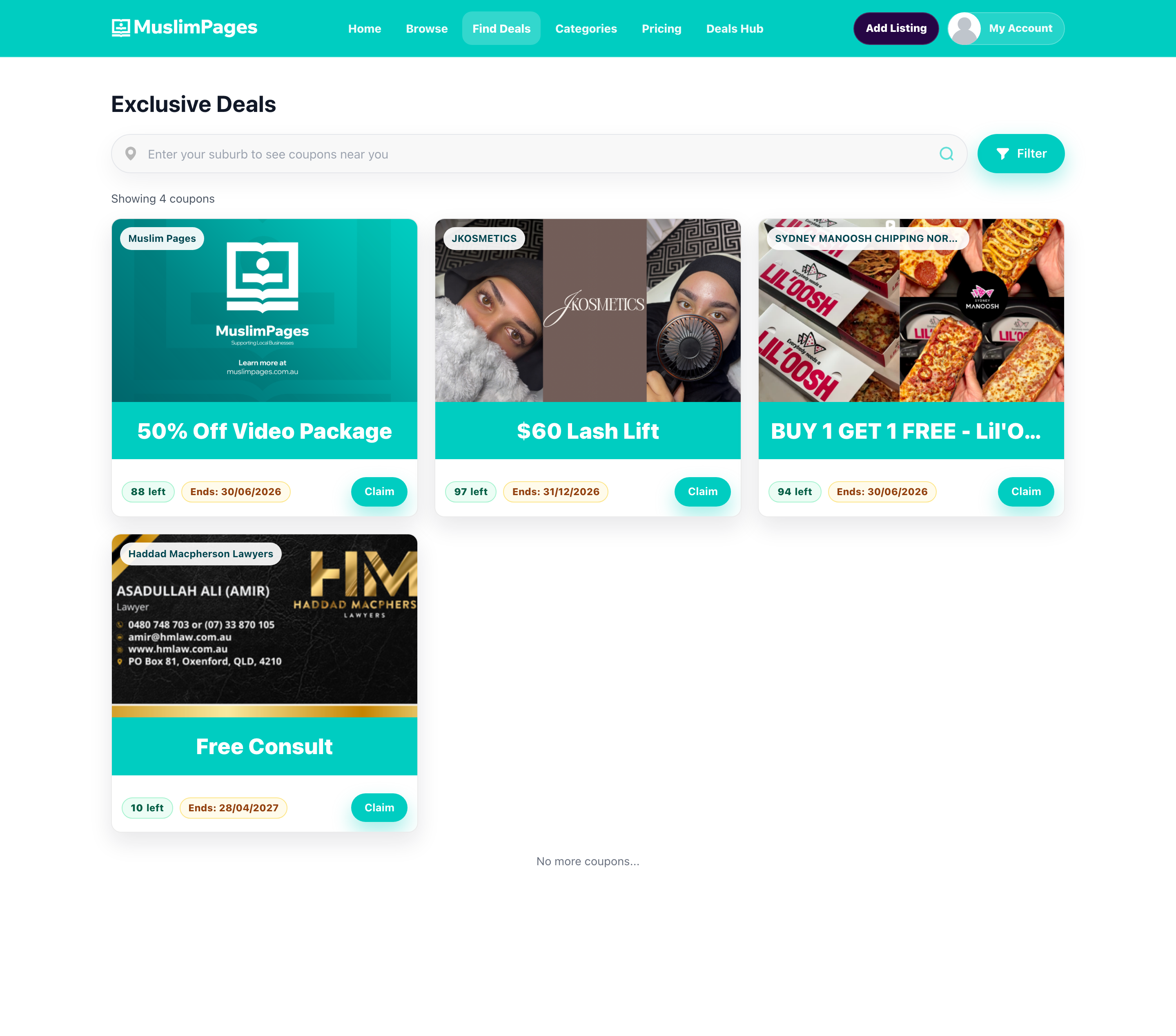 Exclusive deals catalogue
