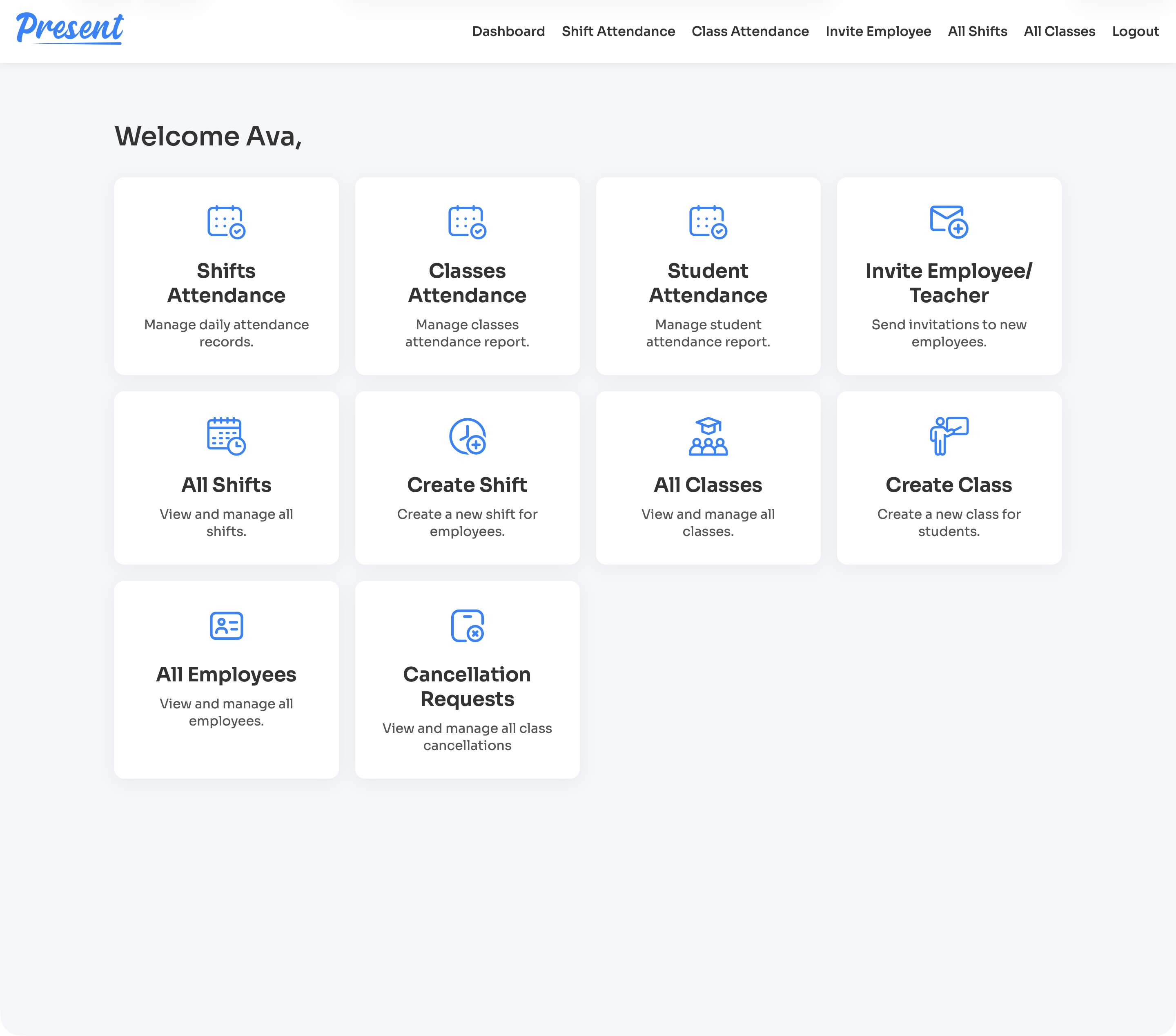 Admin dashboard
