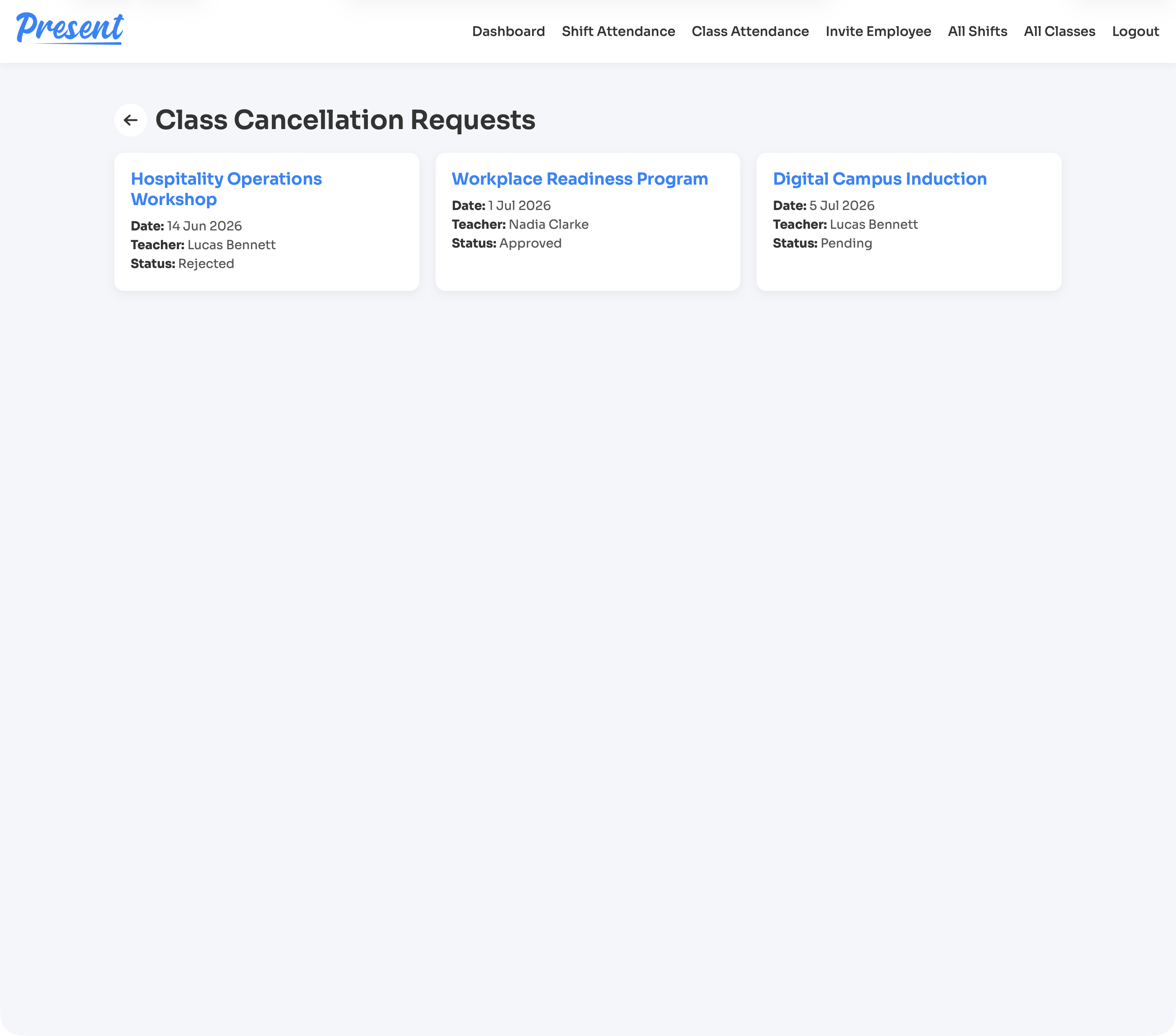 Cancellation requests