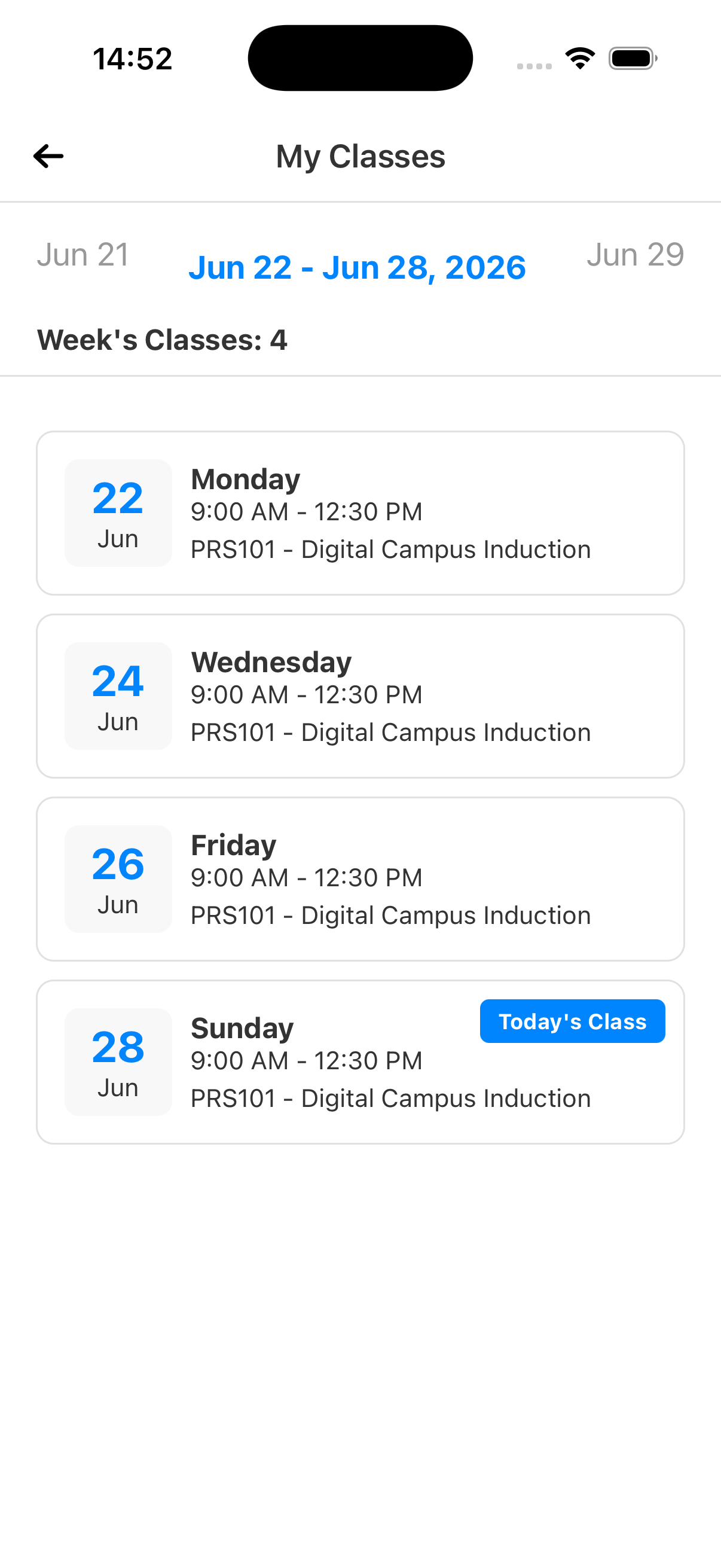 Teacher class schedule