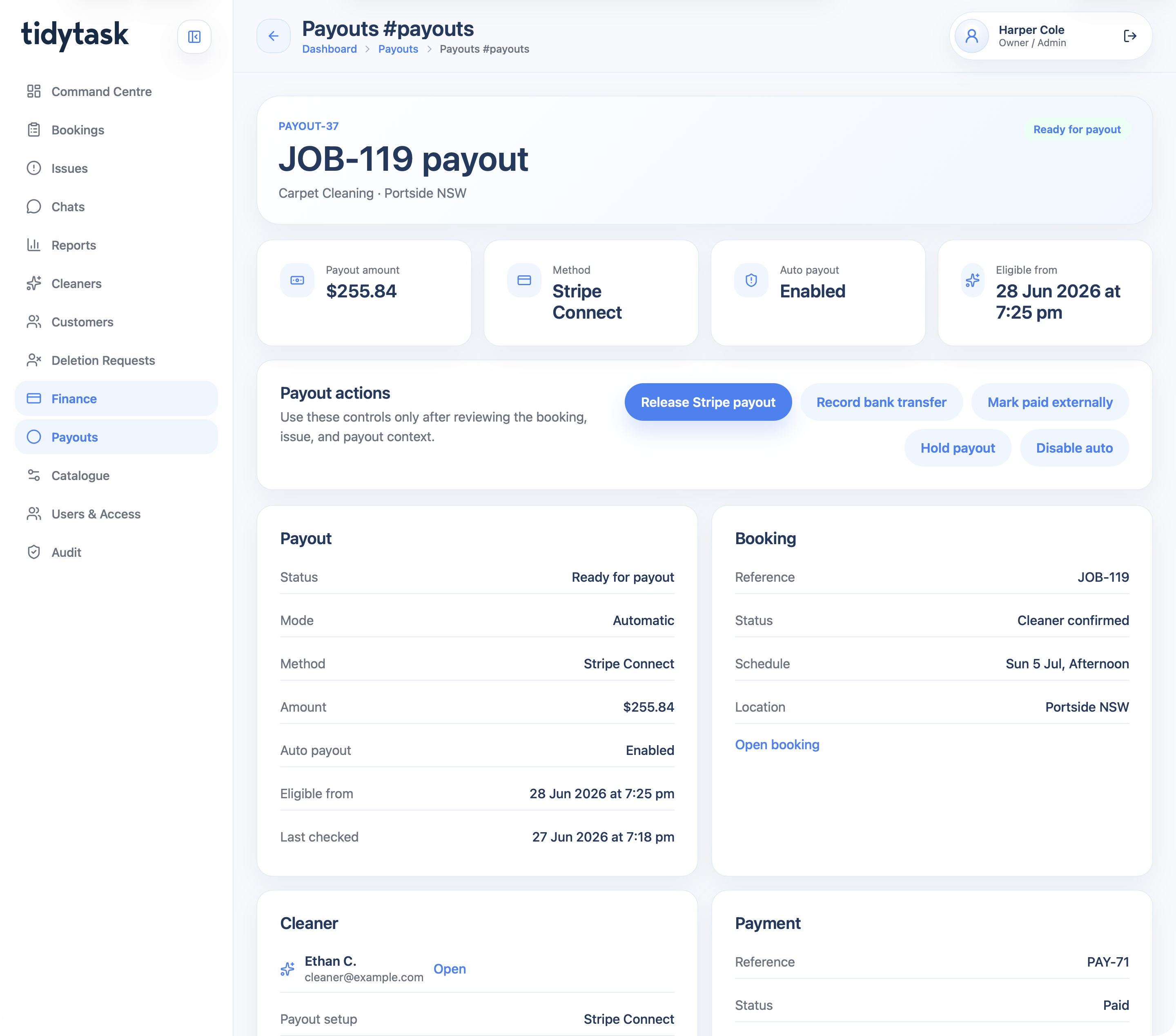 Payout detail
