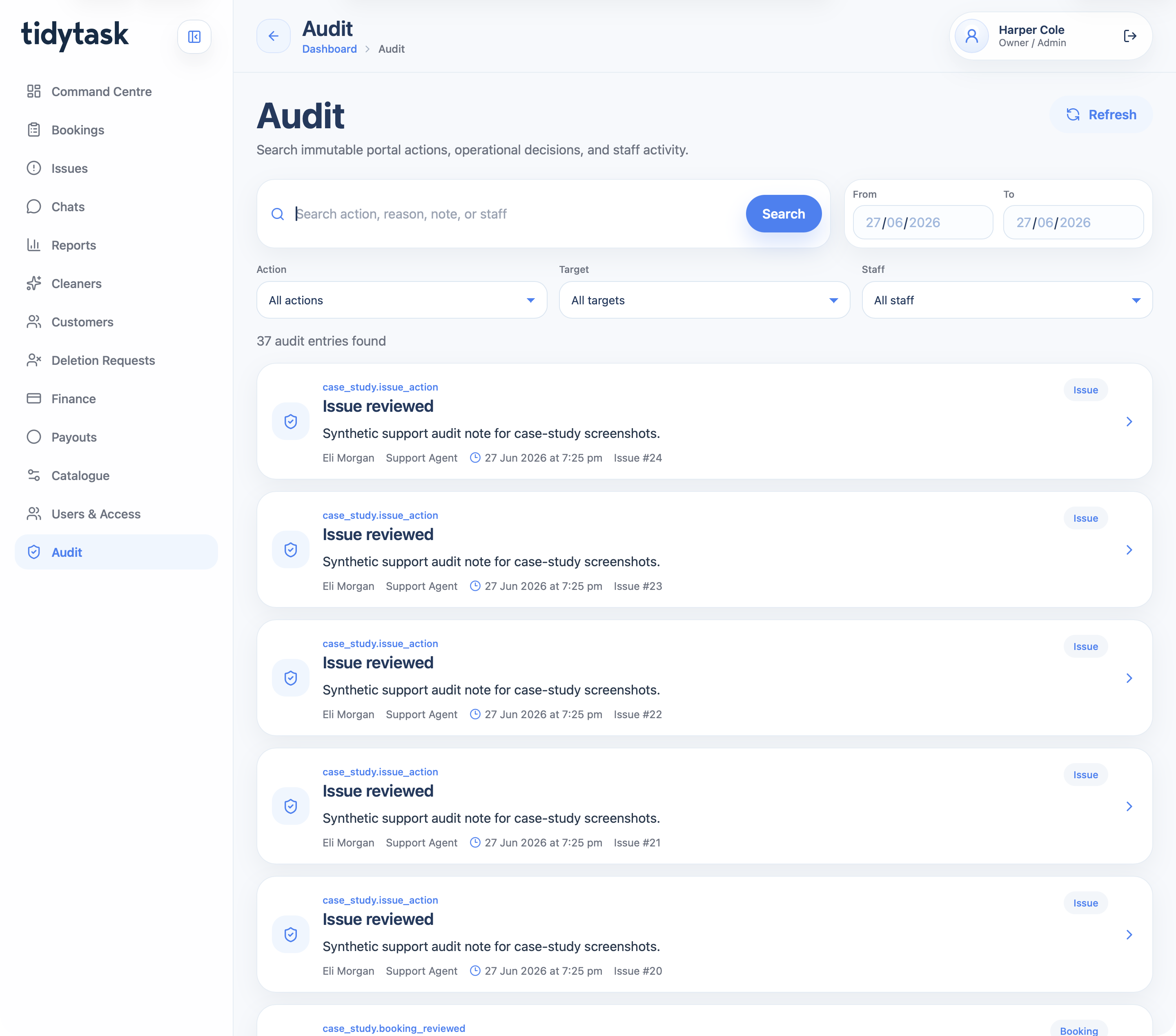 Audit log