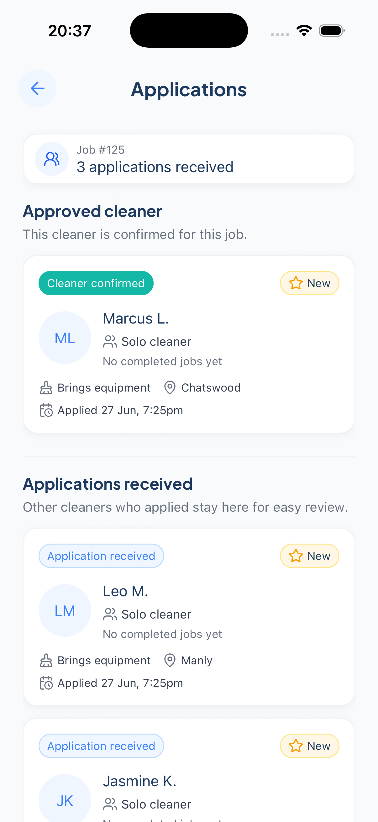 Cleaner applications