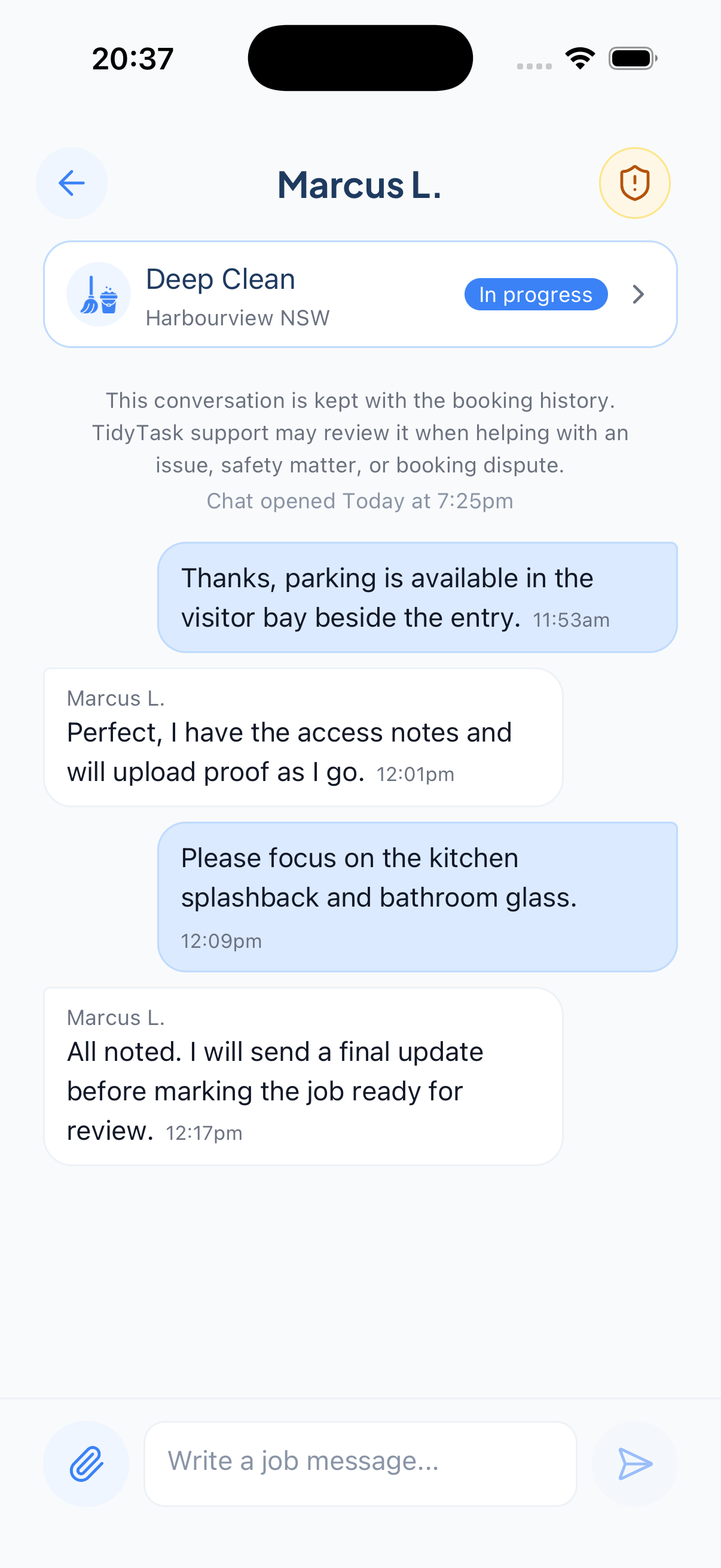 Customer chat