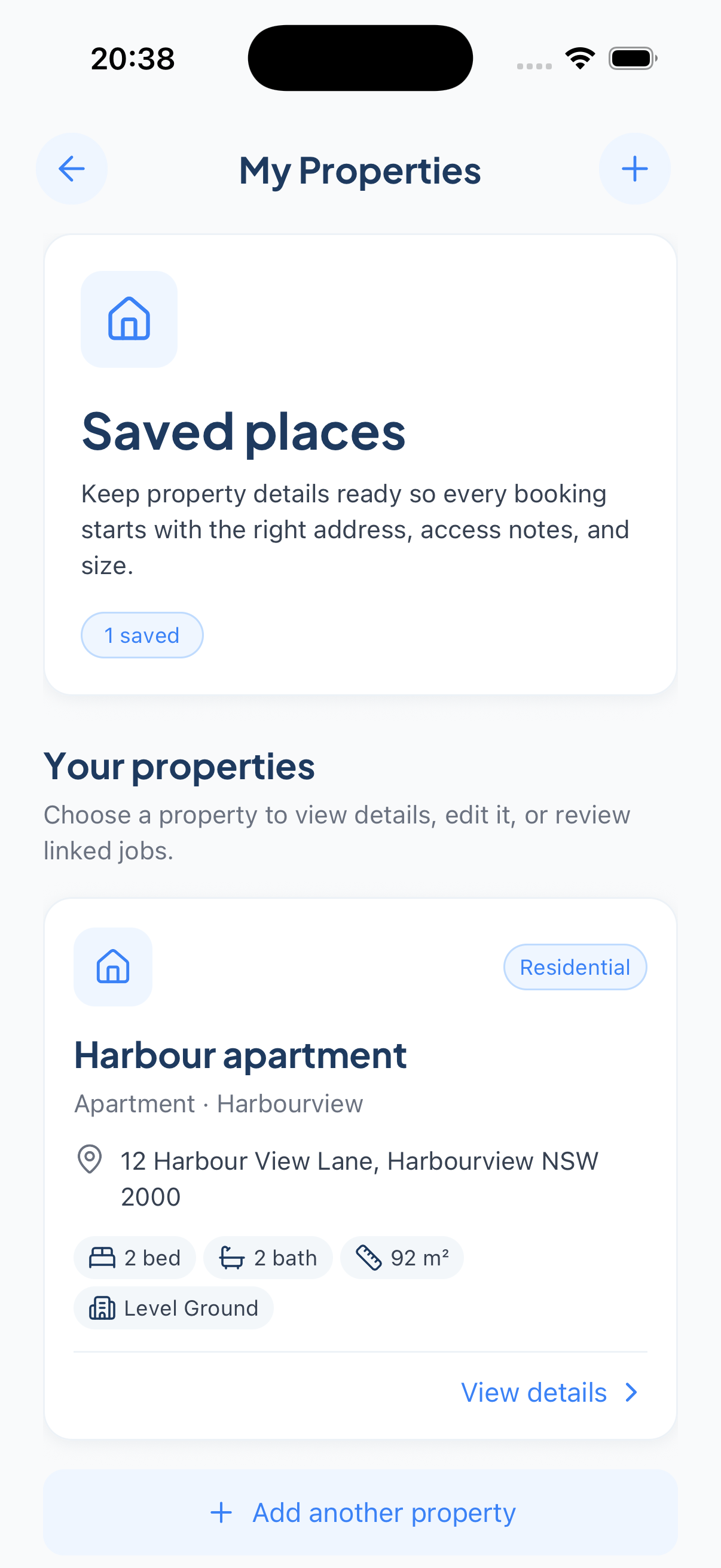 Saved properties