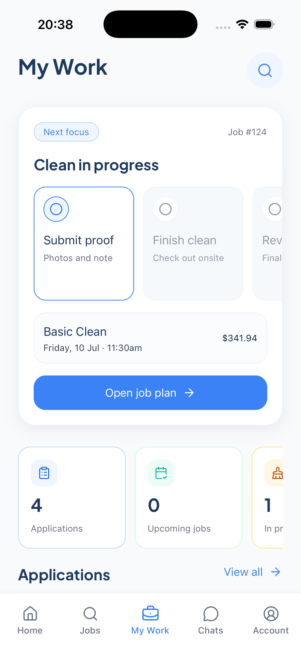 Cleaner work list